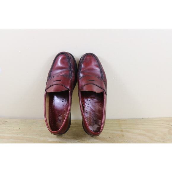 GH Bass Weejuns Mens 9D Red Leather Penny Loafers Logan Slip On Shoes - Picture 4 of 12